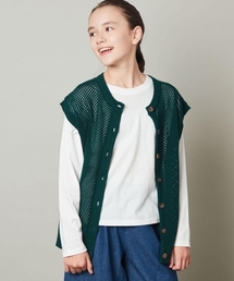 a.v.v（アーヴェヴェ）の「[160]【2点セット/2WAY】バックボタンメッシュニットベストセット（ベスト・キッズ）」