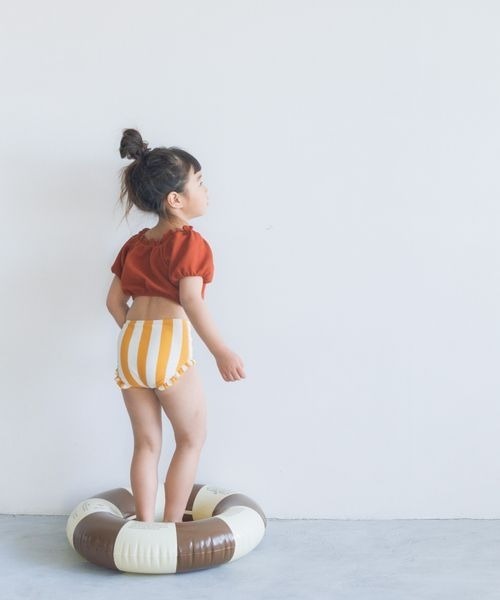 LOWRYS FARM（ローリーズファーム）の「ＳＷＩＭパフセットアップ　191083（水着・キッズ・ブラック/ブラウン/カーキ・110cm/120cm/130cm）」の12枚目の写真