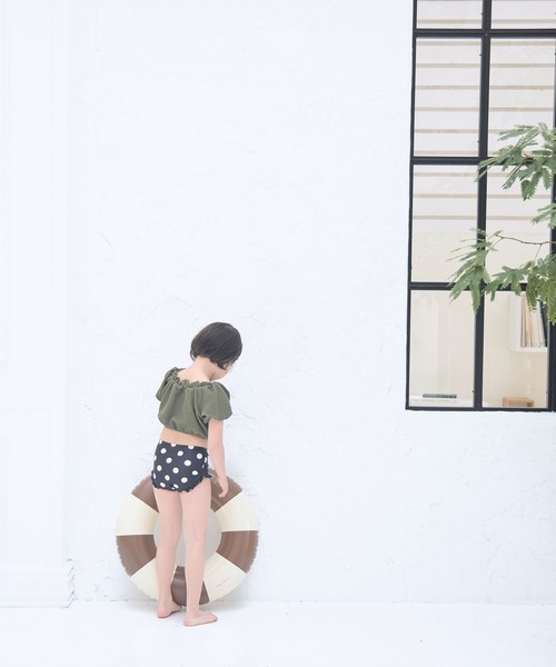 LOWRYS FARM（ローリーズファーム）の「ＳＷＩＭパフセットアップ　191083（水着・キッズ・ブラック/ブラウン/カーキ・110cm/120cm/130cm）」の17枚目の写真