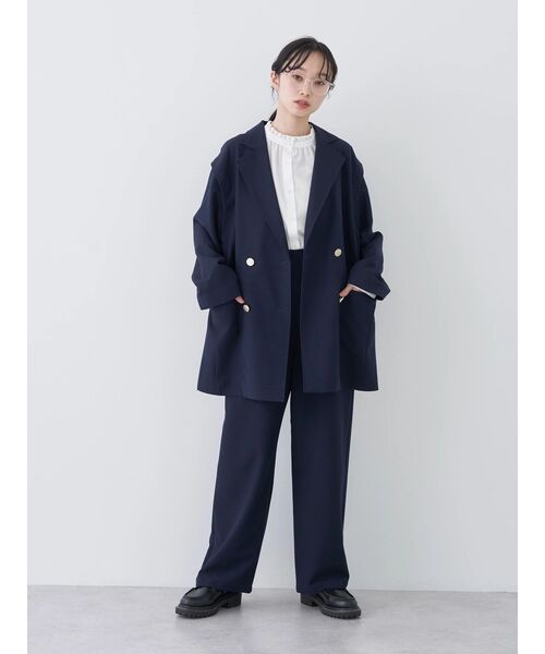 earth music&ecology（アースミュージックアンドエコロジー）の「スタンドフリルブラウス（シャツ/ブラウス・レディース・サックスブルー/オフホワイト/ピンク/ネイビー・FREE）」の10枚目の写真