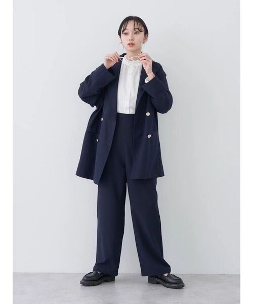 earth music&ecology（アースミュージックアンドエコロジー）の「スタンドフリルブラウス（シャツ/ブラウス・レディース・サックスブルー/オフホワイト/ピンク/ネイビー・FREE）」の9枚目の写真