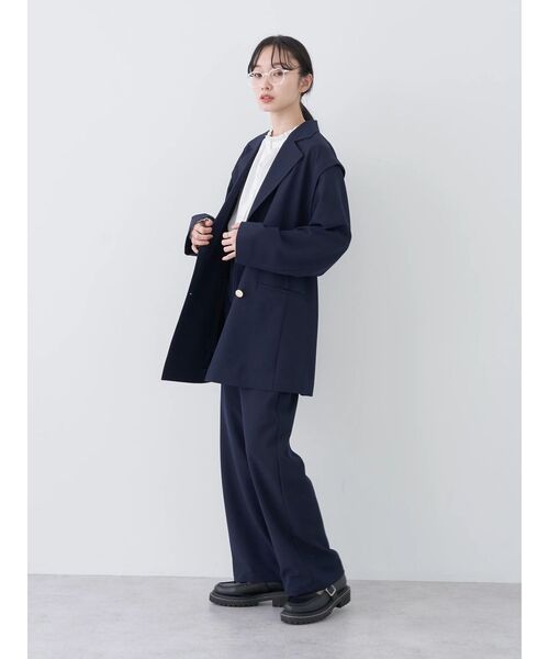 earth music&ecology（アースミュージックアンドエコロジー）の「スタンドフリルブラウス（シャツ/ブラウス・レディース・サックスブルー/オフホワイト/ピンク/ネイビー・FREE）」の8枚目の写真