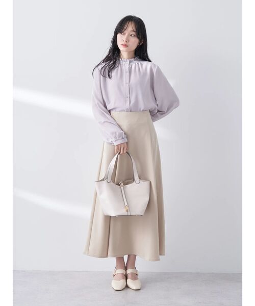 earth music&ecology（アースミュージックアンドエコロジー）の「スタンドフリルブラウス（シャツ/ブラウス・レディース・サックスブルー/オフホワイト/ピンク/ネイビー・FREE）」の19枚目の写真