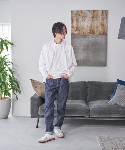 Blue Standard （ブルースタンダード）の「【BLUE STANDARD/ブルースタンダード】タイプライター　レギュラーカラーシャツ　 大人カジュアル　 コットン100％ 　綿ダンプシャツ（シャツ/ブラウス・メンズ・ホワイト/ブルー/サックスブルー・LARGE/MEDIUM/X-LARGE）」の21枚目の写真