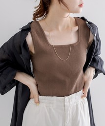 PUAL CE CIN | リネンタッチスクエアタンクトップ(タンクトップ)