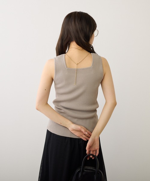 PUAL CE CIN(ピュアルセシン)の「リネンタッチスクエアタンクトップ(タンクトップ・レディース・グレイッシュベージュ/ブラック/オフホワイト/ブラウン・FREE)」の15枚目の写真