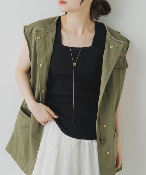 PUAL CE CIN(ピュアルセシン)の「リネンタッチスクエアタンクトップ(タンクトップ・レディース・グレイッシュベージュ/ブラック/オフホワイト/ブラウン・FREE)」の20枚目の写真