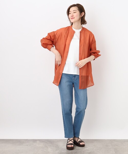 grove（グローブ）の「◆トレンドスタイルが簡単にキマる!シアーシャツ&Tシャツセット（アンサンブル・レディース・サックスブルー/キャメル/ブラウン系その他/ナチュラル・02/03/01/04/05）」の20枚目の写真