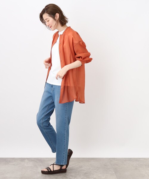 grove（グローブ）の「◆トレンドスタイルが簡単にキマる!シアーシャツ&Tシャツセット（アンサンブル・レディース・サックスブルー/キャメル/ブラウン系その他/ナチュラル・02/03/01/04/05）」の21枚目の写真