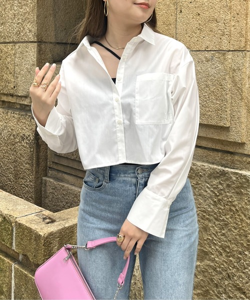 prose verse（プロズヴェール）の「ポケット刺繍クロップドシャツ（シャツ/ブラウス・レディース・オフホワイト/ブルー/ネイビー・MEDIUM）」の10枚目の写真