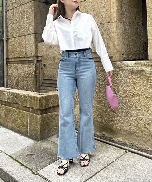 prose verse（プロズヴェール）の「ポケット刺繍クロップドシャツ（シャツ/ブラウス・レディース・オフホワイト/ブルー/ネイビー・MEDIUM）」の11枚目の写真