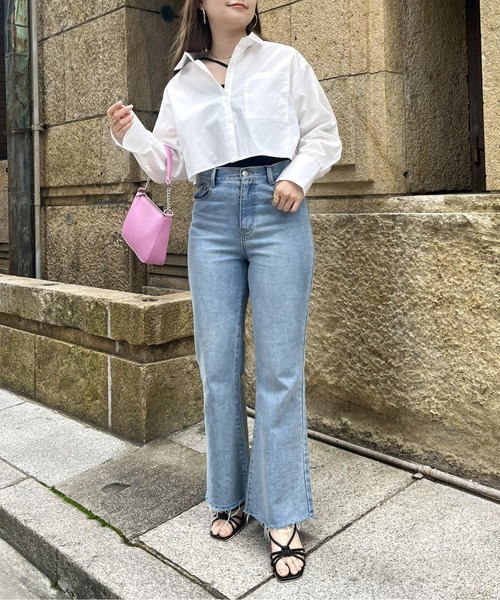 prose verse（プロズヴェール）の「ポケット刺繍クロップドシャツ（シャツ/ブラウス・レディース・オフホワイト/ブルー/ネイビー・MEDIUM）」の12枚目の写真