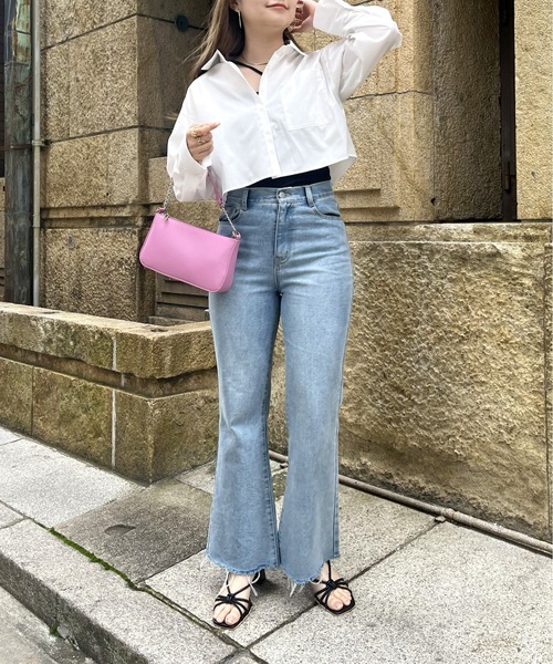 prose verse（プロズヴェール）の「ポケット刺繍クロップドシャツ（シャツ/ブラウス・レディース・オフホワイト/ブルー/ネイビー・MEDIUM）」の13枚目の写真