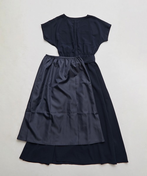 ROPE' PICNIC(ロペピクニック)の「【一部店舗限定】タックスカートワンピース(ワンピース・レディース・ネイビー/ベージュ系その他・40/38)」の6枚目の写真