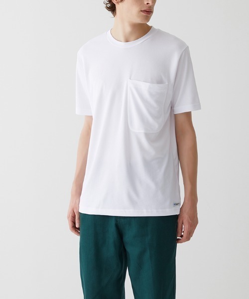 GUNZE（グンゼ）の「COOLMAGIC/クールマジック 胸ポケットに収納できるモバイルTシャツ クルーネック（Tシャツ/カットソー・メンズ・ホワイト/グレー/ブラック・X-LARGE/LARGE/MEDIUM）」の7枚目の写真