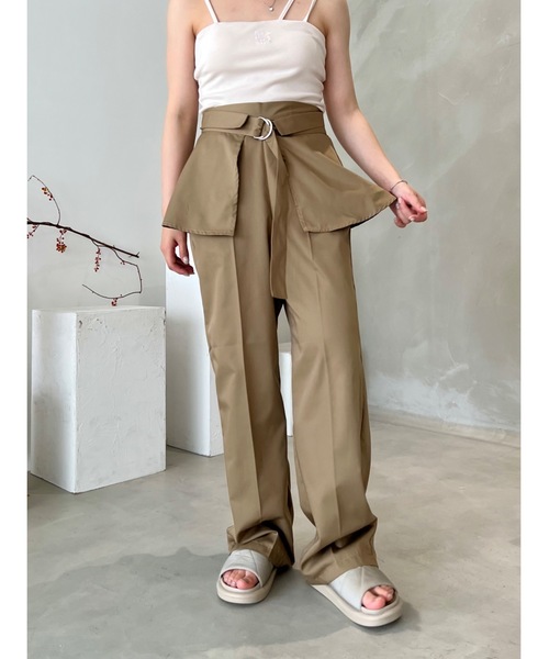 JUMELLE（ジュメロ）の「ペプラムストレートパンツ【低身長~高身長】（スラックス・レディース・グレー/ベージュ・M）」の7枚目の写真