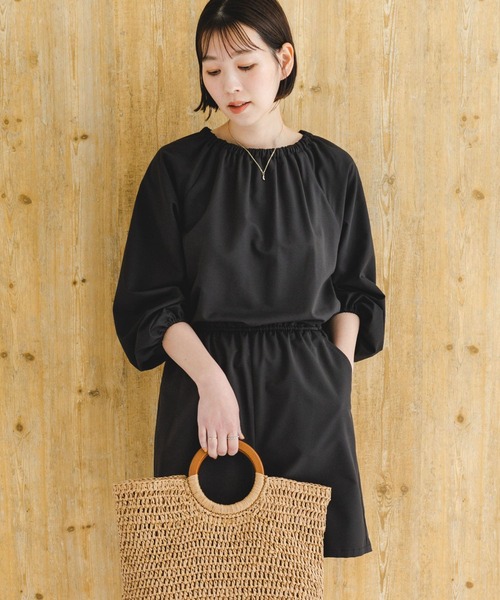 F by ROSSO（エフバイロッソ）の「F by ROSSO　UVCUTショートコンビネゾン（サロペット/オーバーオール・レディース・ブラック/ライトベージュ・FREE）」の3枚目の写真