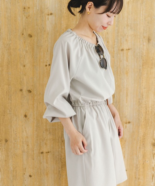 F by ROSSO（エフバイロッソ）の「F by ROSSO　UVCUTショートコンビネゾン（サロペット/オーバーオール・レディース・ブラック/ライトベージュ・FREE）」の8枚目の写真