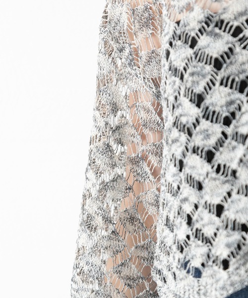 VIS(ビス)の「【前後2WAY】リネン混レースアップ透かしラメカーディガン(カーディガン/ボレロ・レディース・ブラック系その他/ホワイト系その他5・FREE)」の19枚目の写真