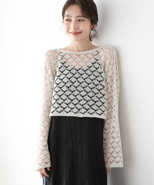 VIS(ビス)の「【前後2WAY】リネン混レースアップ透かしラメカーディガン(カーディガン/ボレロ・レディース・ブラック系その他/ホワイト系その他5・FREE)」の18枚目の写真