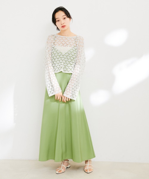 VIS(ビス)の「【前後2WAY】リネン混レースアップ透かしラメカーディガン(カーディガン/ボレロ・レディース・ブラック系その他/ホワイト系その他5・FREE)」の6枚目の写真