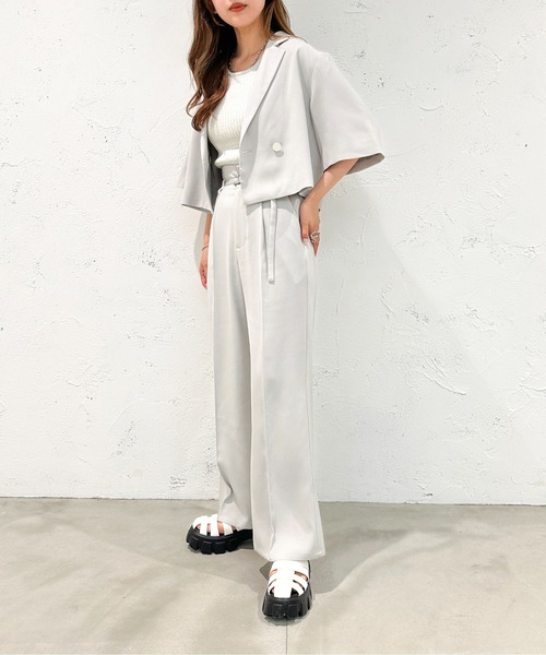 apres jour mignon(アプレジュールミニョン)の「ショートジャケット【SETUP着用可能】【ZOZOTOWN限定アイテム】(テーラードジャケット・レディース・ブラック/ライトグレー/ネイビー・X-LARGE/フリー)」の15枚目の写真