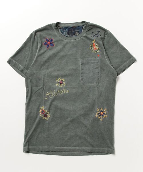 LOST IN ALBION（ロストインアルビオン）の「LOST IN ALBION/ロスト イン アルビオン/EMBROIDERED TEE 1（Tシャツ/カットソー・メンズ・グリーン/ネイビー/ホワイト・46/48）」の3枚目の写真