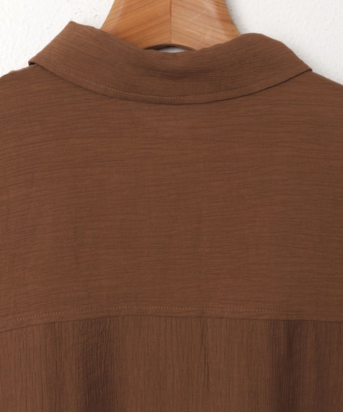 andme(アンドミー)の「シアーショート丈半袖シャツブラウス(シャツ/ブラウス・レディース・ブラック/アイボリー/カーキ/ブラウン・M)」の20枚目の写真