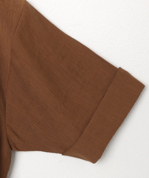 andme(アンドミー)の「シアーショート丈半袖シャツブラウス(シャツ/ブラウス・レディース・ブラック/アイボリー/カーキ/ブラウン・M)」の22枚目の写真