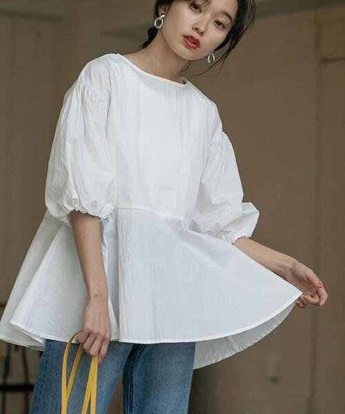 coen（コーエン）の「ペプラムボリュームスリーブブラウス（シャツ
