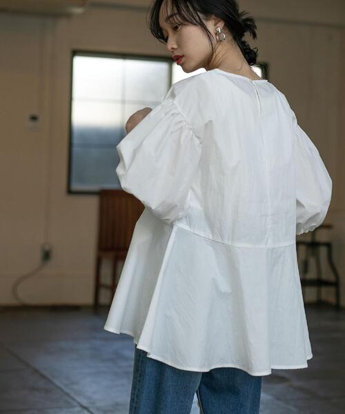 coen（コーエン）の「ペプラムボリュームスリーブブラウス（シャツ/ブラウス・レディース・ホワイト/ブラック/イエロー・M/L）」の5枚目の写真