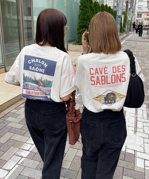 DISCOAT（ディスコート）の「【WEB限定】スーベニアアソートバックプリントTシャツ《ユニセックス》（Tシャツ/カットソー・レディース・ネイビー/レッド/オレンジ・FREE）」の5枚目の写真