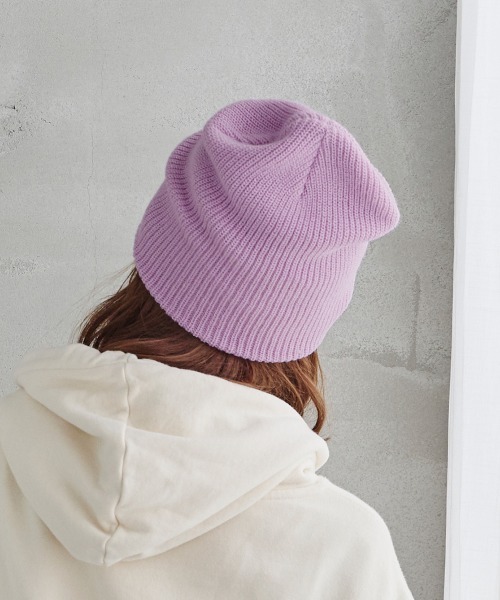 milsa(ミルサ)の「【EC限定】milsa ニットビーニー(リブ編みニット帽)(ニットキャップ/ビーニー・レディース・ブラック/グレー/ライトブルー/ライトパープル/ホワイト・57~59cm)」の18枚目の写真