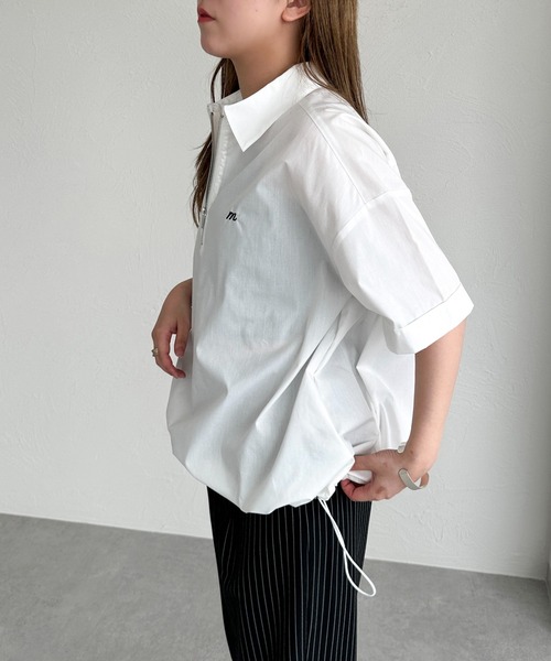 apres jour mignon(アプレジュールミニョン)の「ハーフジップシャツ【ZOZOTOWN限定アイテム】(シャツ/ブラウス・レディース・ブルー/オフホワイト/ブルー系その他/ネイビー・フリー/X-LARGE)」の14枚目の写真