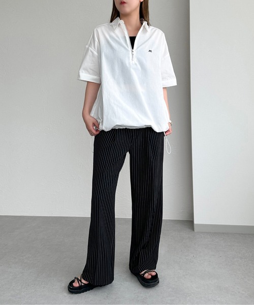 apres jour mignon(アプレジュールミニョン)の「ハーフジップシャツ【ZOZOTOWN限定アイテム】(シャツ/ブラウス・レディース・ブルー/オフホワイト/ブルー系その他/ネイビー・フリー/X-LARGE)」の16枚目の写真