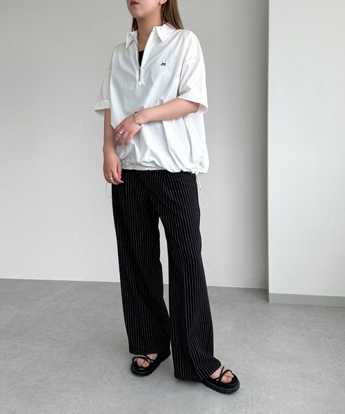 apres jour mignon(アプレジュールミニョン)の「ハーフジップシャツ【ZOZOTOWN限定アイテム】(シャツ/ブラウス・レディース・ブルー/オフホワイト/ブルー系その他/ネイビー・フリー/X-LARGE)」の17枚目の写真