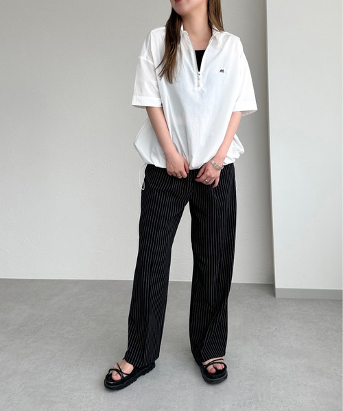 apres jour mignon(アプレジュールミニョン)の「ハーフジップシャツ【ZOZOTOWN限定アイテム】(シャツ/ブラウス・レディース・ブルー/オフホワイト/ブルー系その他/ネイビー・フリー/X-LARGE)」の18枚目の写真