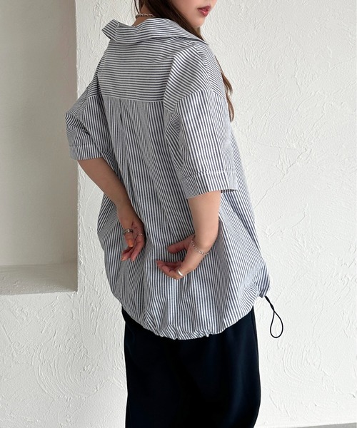 apres jour mignon(アプレジュールミニョン)の「ハーフジップシャツ【ZOZOTOWN限定アイテム】(シャツ/ブラウス・レディース・ブルー/オフホワイト/ブルー系その他/ネイビー・フリー/X-LARGE)」の22枚目の写真