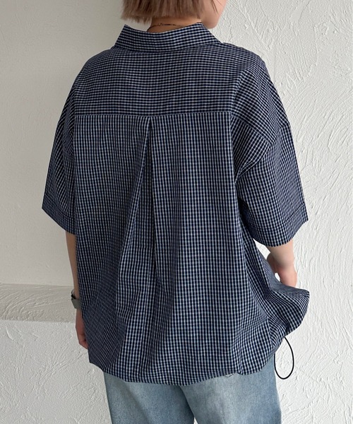 apres jour mignon(アプレジュールミニョン)の「ハーフジップシャツ【ZOZOTOWN限定アイテム】(シャツ/ブラウス・レディース・ブルー/オフホワイト/ブルー系その他/ネイビー・フリー/X-LARGE)」の7枚目の写真