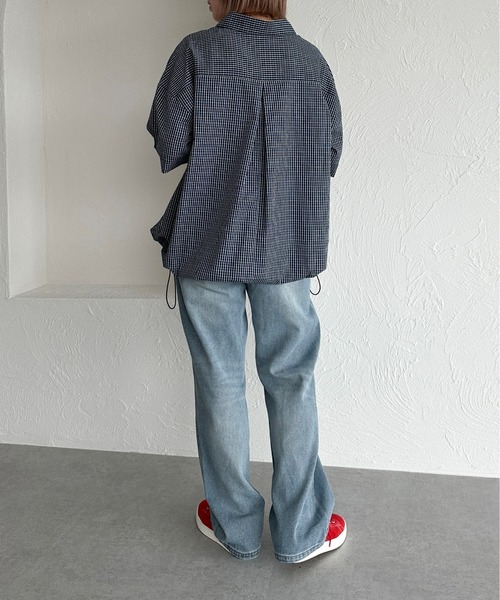 apres jour mignon(アプレジュールミニョン)の「ハーフジップシャツ【ZOZOTOWN限定アイテム】(シャツ/ブラウス・レディース・ブルー/オフホワイト/ブルー系その他/ネイビー・フリー/X-LARGE)」の10枚目の写真