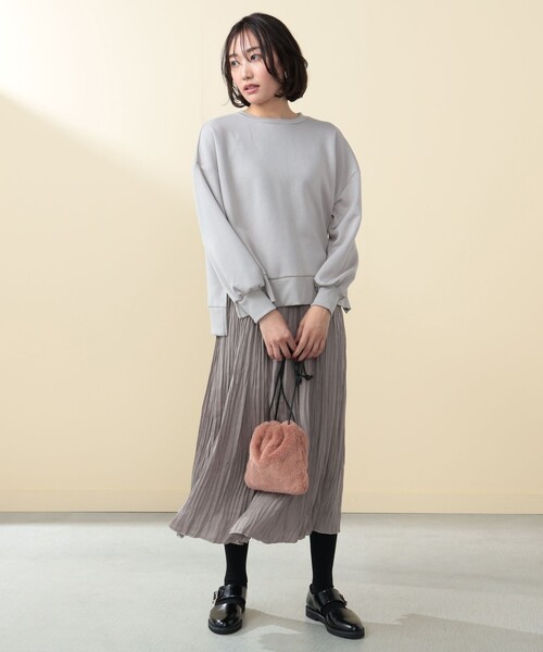 BEAMS HEART(ビームスハート)の「ダンボールプルオーバー × プリーツスカート (セットアイテム)(ワンピース・レディース・ライトブラウン/ライトグレー/ネイビー/サックスブルー/ブラウン・FREE)」の11枚目の写真