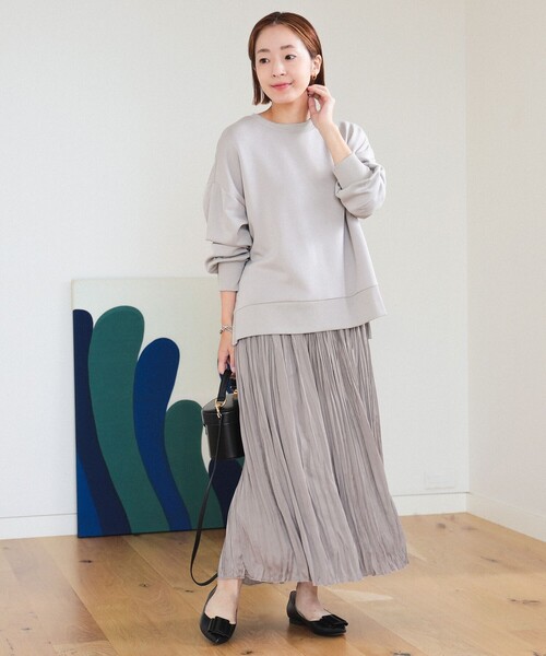 BEAMS HEART(ビームスハート)の「ダンボールプルオーバー × プリーツスカート (セットアイテム)(ワンピース・レディース・ライトブラウン/ライトグレー/ネイビー/サックスブルー/ブラウン・FREE)」の12枚目の写真