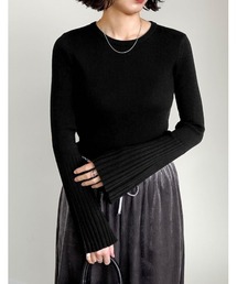 Re:EDIT（リエディ）の「[新色追加][販売枚数1.8万枚突破]選べる2TYPE配色or無地フレアスリーブリブニットトップス（ニット/セーター・レディース）」