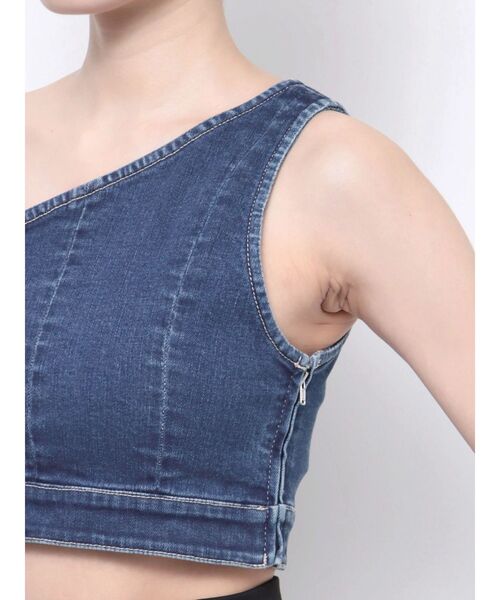 EVRIS（エヴリス）の「【10周年記念】デニムワンショルダートップス（キャミソール・レディース・ブルー・FREE）」の16枚目の写真