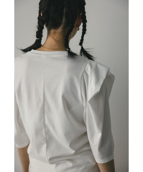 STYLEMIXER(スタイルミキサー)の「ショルダータックカットトップ(Tシャツ/カットソー・レディース・チャコールグレー/ホワイト/サックスブルー・FREE)」の8枚目の写真