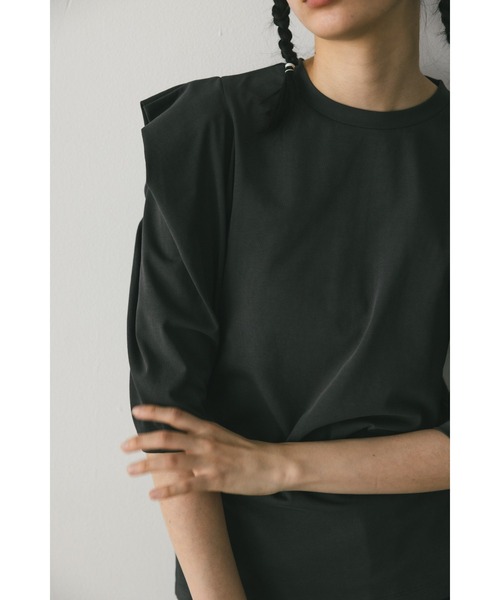 STYLEMIXER(スタイルミキサー)の「ショルダータックカットトップ(Tシャツ/カットソー・レディース・チャコールグレー/ホワイト/サックスブルー・FREE)」の13枚目の写真