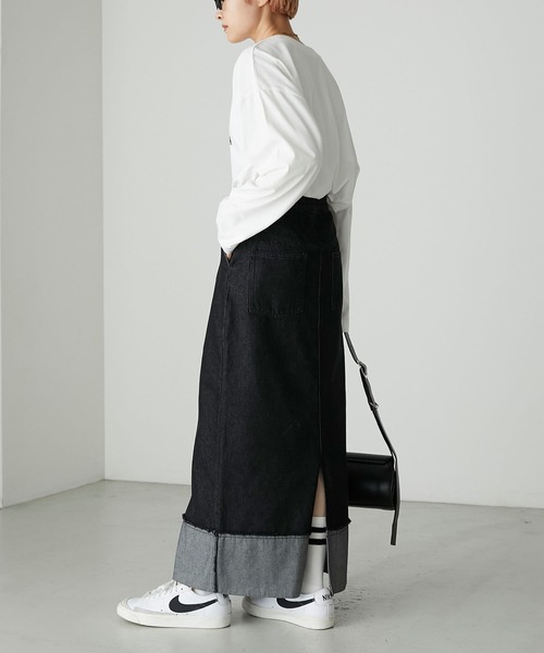 forksy.(フォルクシー)の「【forksy.】ロールアップデニムスカート(デニムスカート・レディース・インディゴブルー/ブラック/ブルー/サックスブルー系1/アイボリー・L/M)」の14枚目の写真