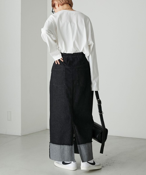 forksy.(フォルクシー)の「【forksy.】ロールアップデニムスカート(デニムスカート・レディース・インディゴブルー/ブラック/ブルー/サックスブルー系1/アイボリー・L/M)」の15枚目の写真