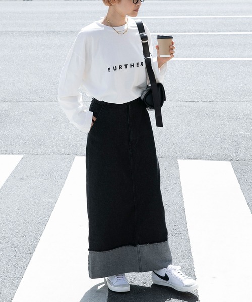 フランシュリッペ　ブラックデニムスカート　M フランシュリッペ刺繍デニムスカート l franche lippee