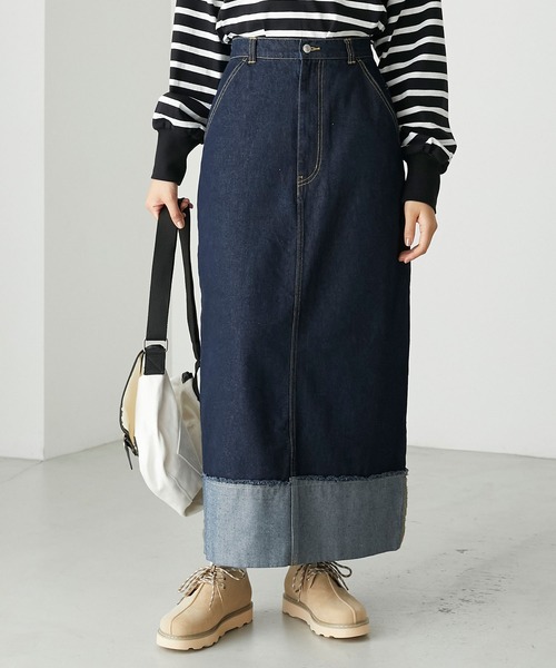 forksy.(フォルクシー)の「【forksy.】ロールアップデニムスカート(デニムスカート・レディース・インディゴブルー/ブラック/ブルー/サックスブルー系1/アイボリー・L/M)」の21枚目の写真